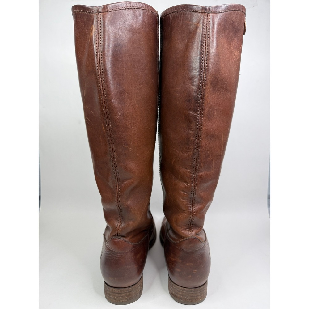 Frye Melissa Button Boots Womens 9 Mahogony Brown Leather Western Cowgirl Boho - Picture 3 of 10